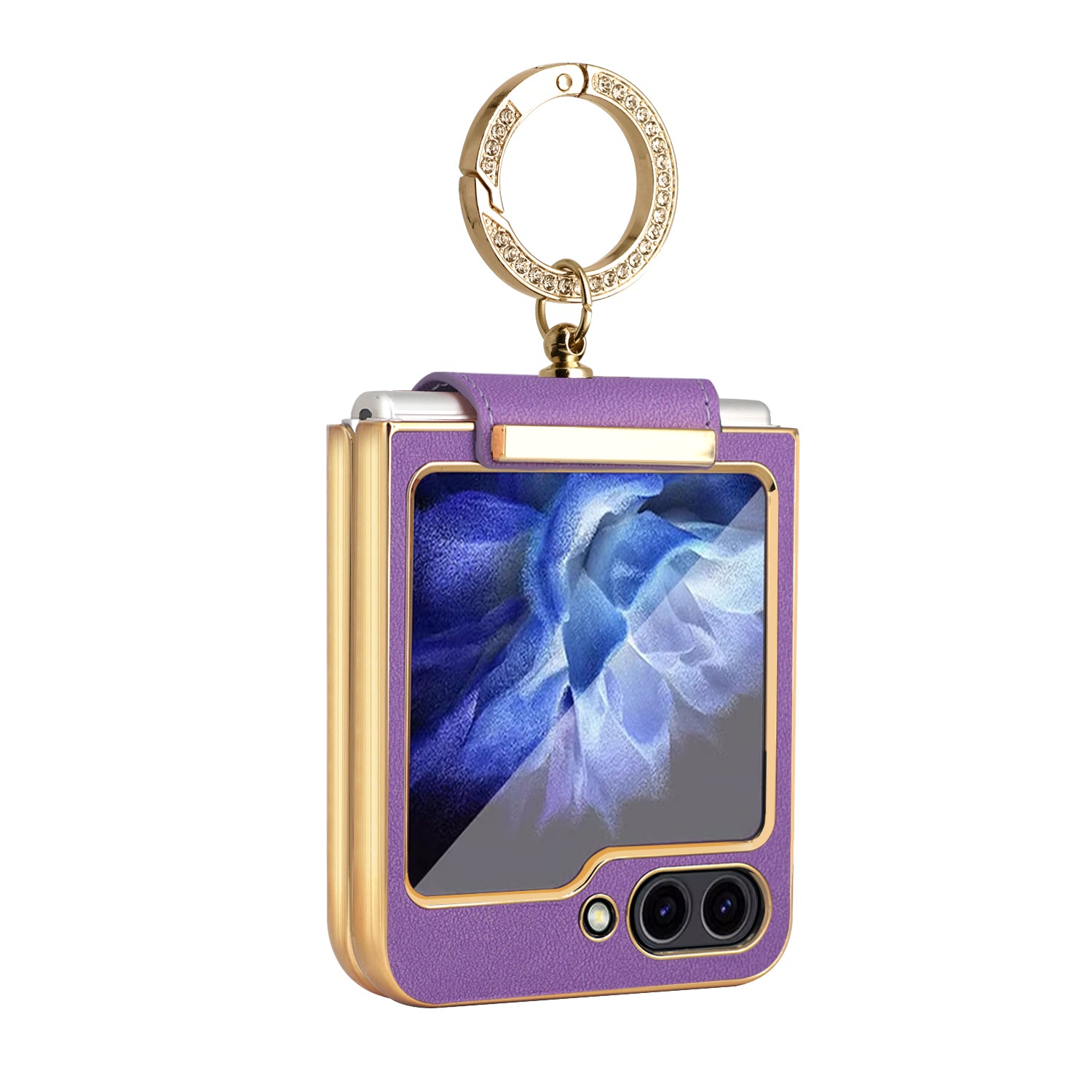For Samsung Galaxy Z Flip5 5G Hard PC Phone Case Rhinestone Decoration Kickstand Cover with Tempered Glass Back Film For Samsung Galaxy Z Flip5 5G Hard PC Phone Case Rhinestone Decoration Kickstand Cover with Tempered Glass Back Film